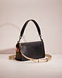 COACH®,UPCRAFTED TABBY SHOULDER BAG 26 WITH BEADCHAIN,Polished Pebble Leather,Medium,Pewter/Black,Angle View