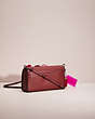 COACH®,UPCRAFTED DINKY,Glovetanned Leather,Mini,Pewter/Bordeaux 1941 Red,Angle View