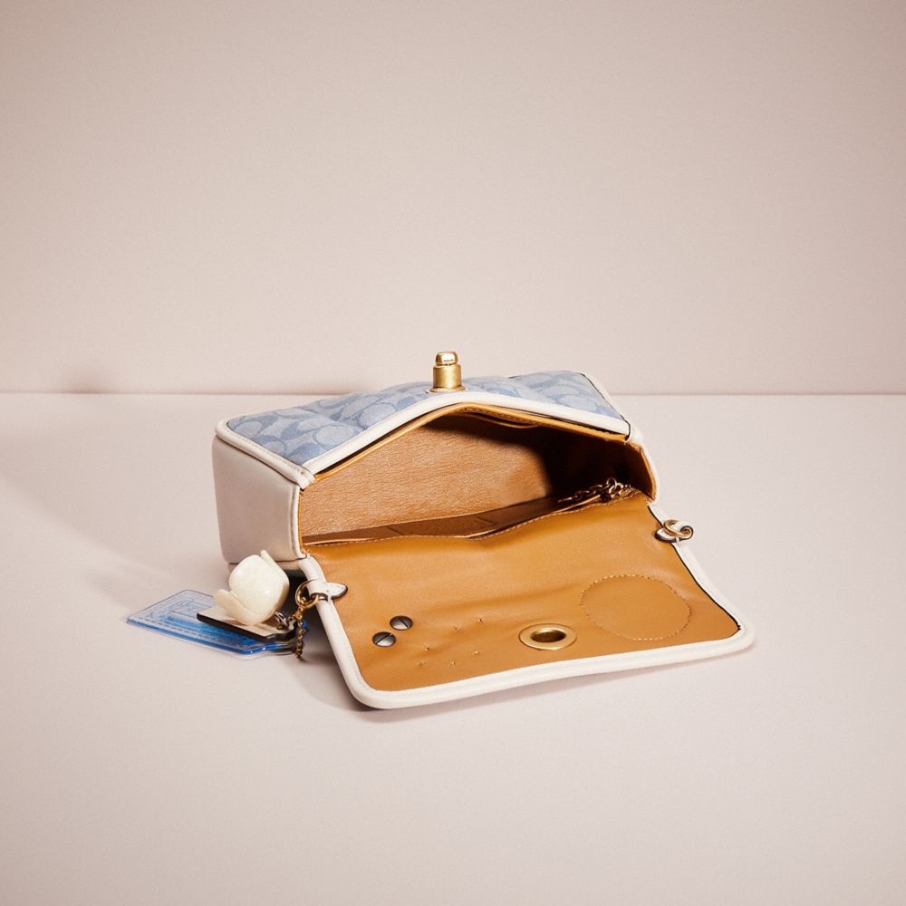 Upcrafted Turnlock Clutch 20 In Signature Chambray With Quilting