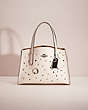 COACH®,UPCRAFTED CHARLIE CARRYALL 28,Polished Pebble Leather,Small,Gunmetal/Chalk,Front View