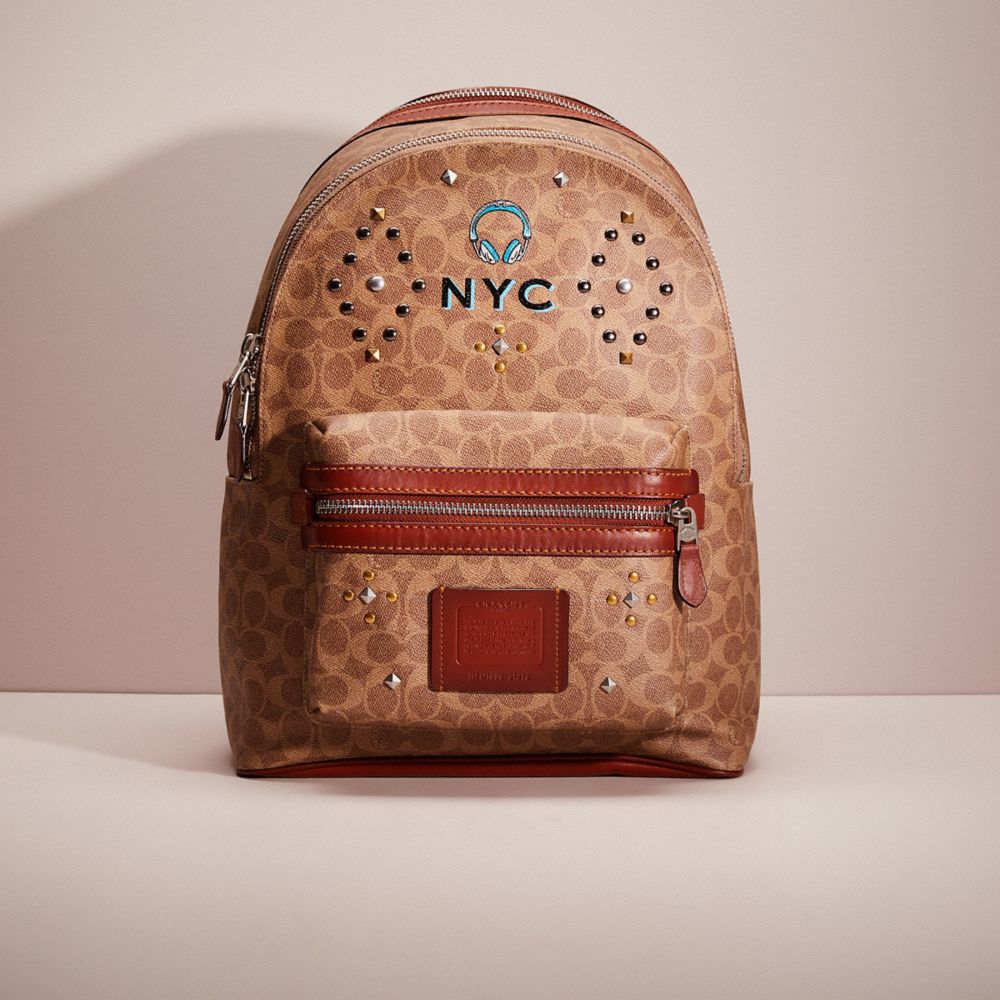 Coach academy backpack in signature canvas online