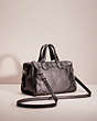 COACH®,UPCRAFTED RHYDER 24 SATCHEL,Metallic Leather,Small,Ak/Gunmetal,Angle View