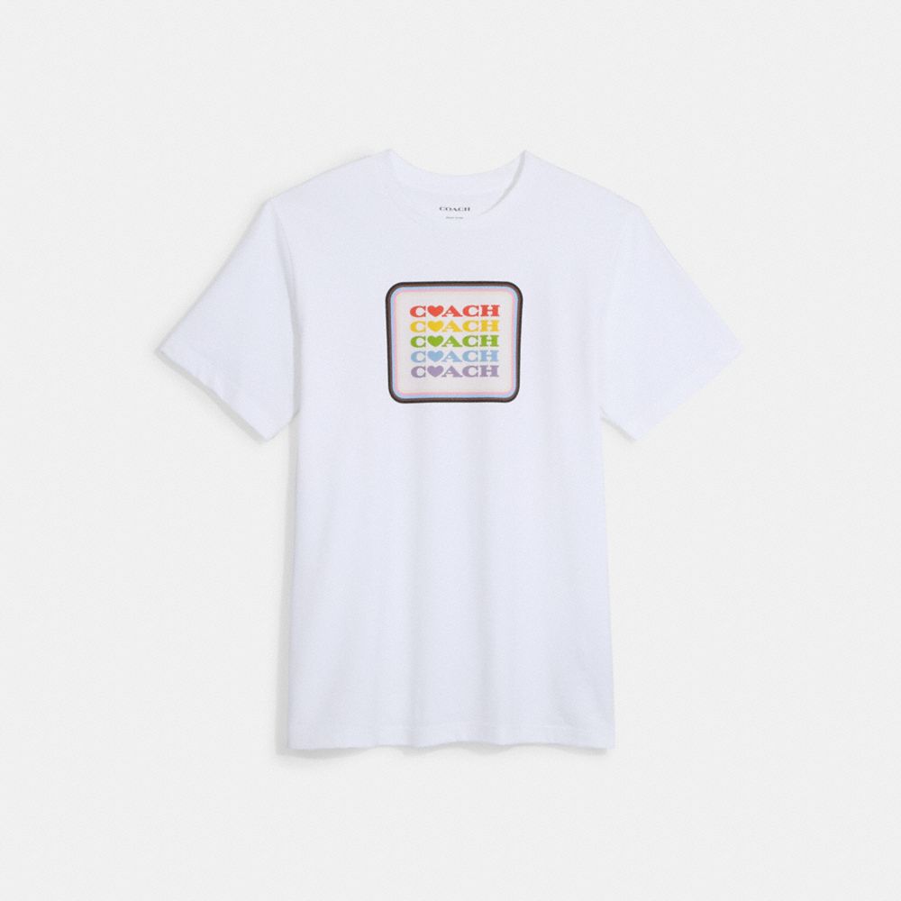 COACH®,RAINBOW GRAPHIC T-SHIRT,White Multi,Front View