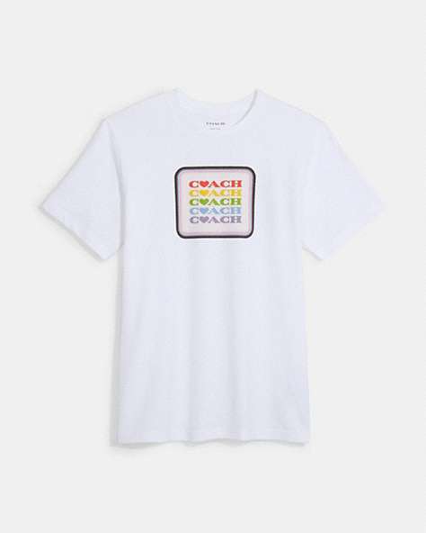 COACH®,RAINBOW GRAPHIC T-SHIRT,White Multi,Front View