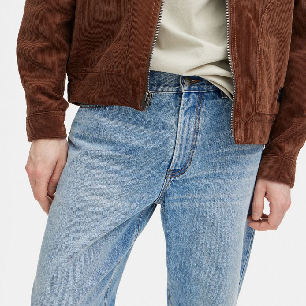 COACH®,New Wash Jeans,Cotton,Denim,Straight,Whiskering,Casual,,Scale View