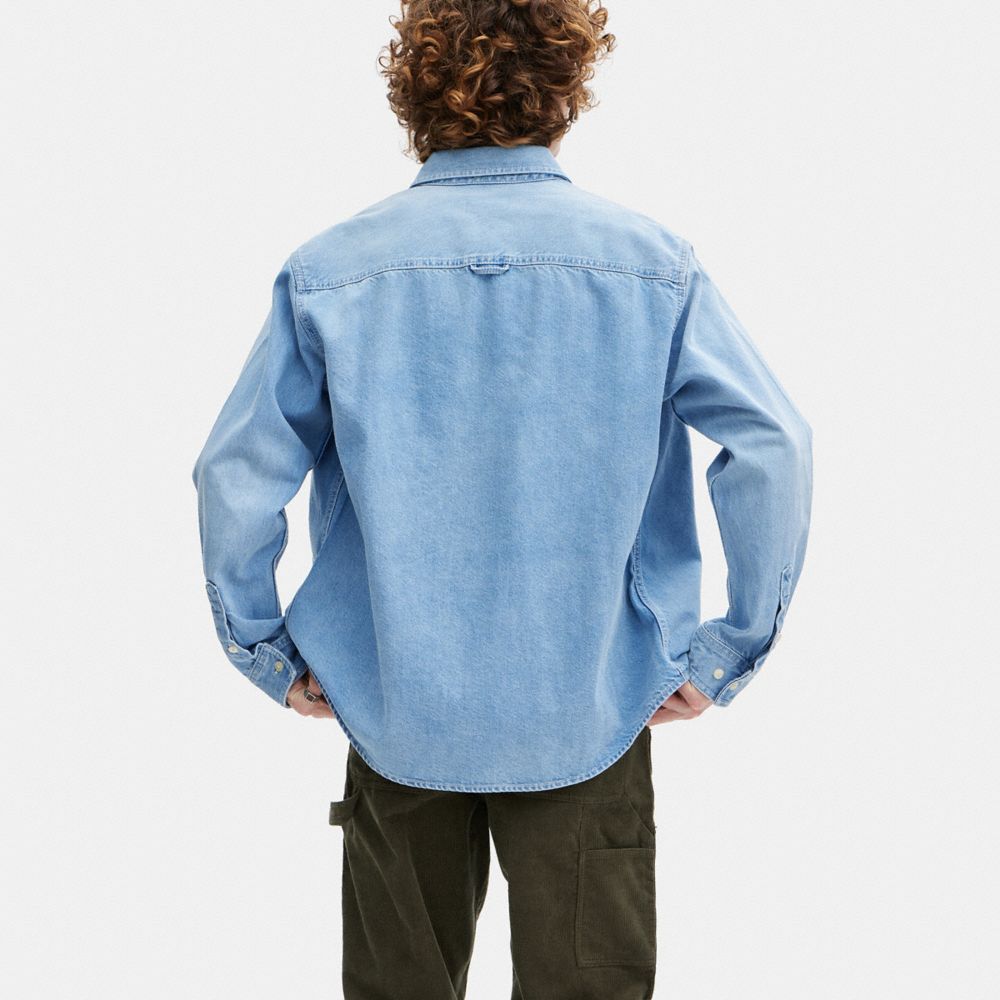 COACH®,DENIM SHIRT,Denim Blue,Scale View