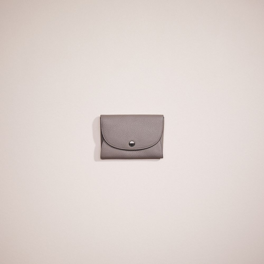 Coach Restored Snap Card Case In Colorblock In Gray