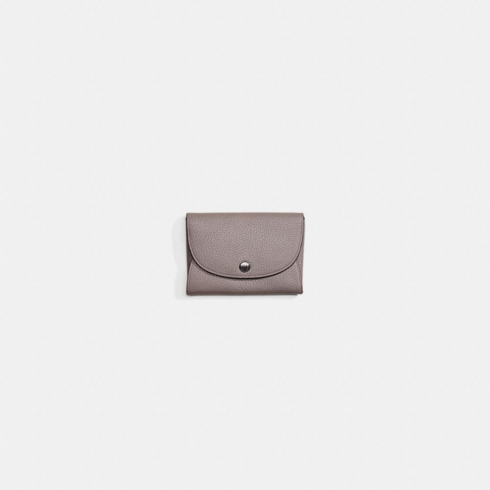 Coach Restored Snap Card Case In Colorblock In Heather Grey/denim