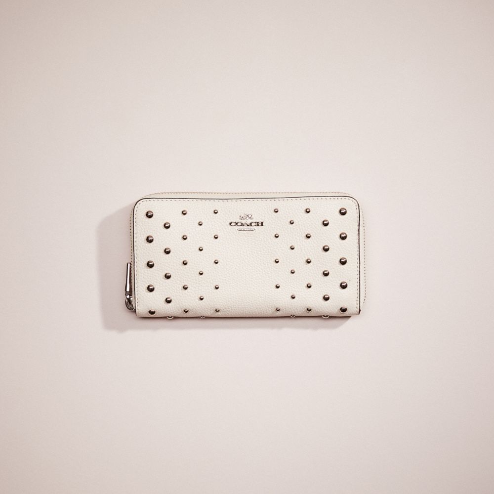 Coach accordion zip wallet online with quilting and rivets