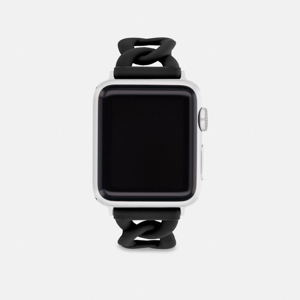 COACH®,APPLE WATCH® STRAP, 38MM AND 41MM,Black,Front View