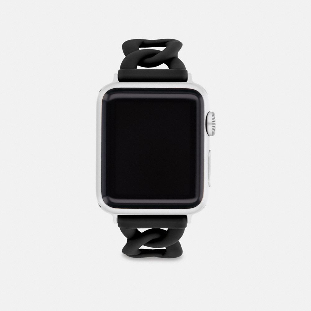 COACH®,BRACELET APPLE WATCH®, 38 MM ET 41 MM,Acier inoxydable,Noir,Front View