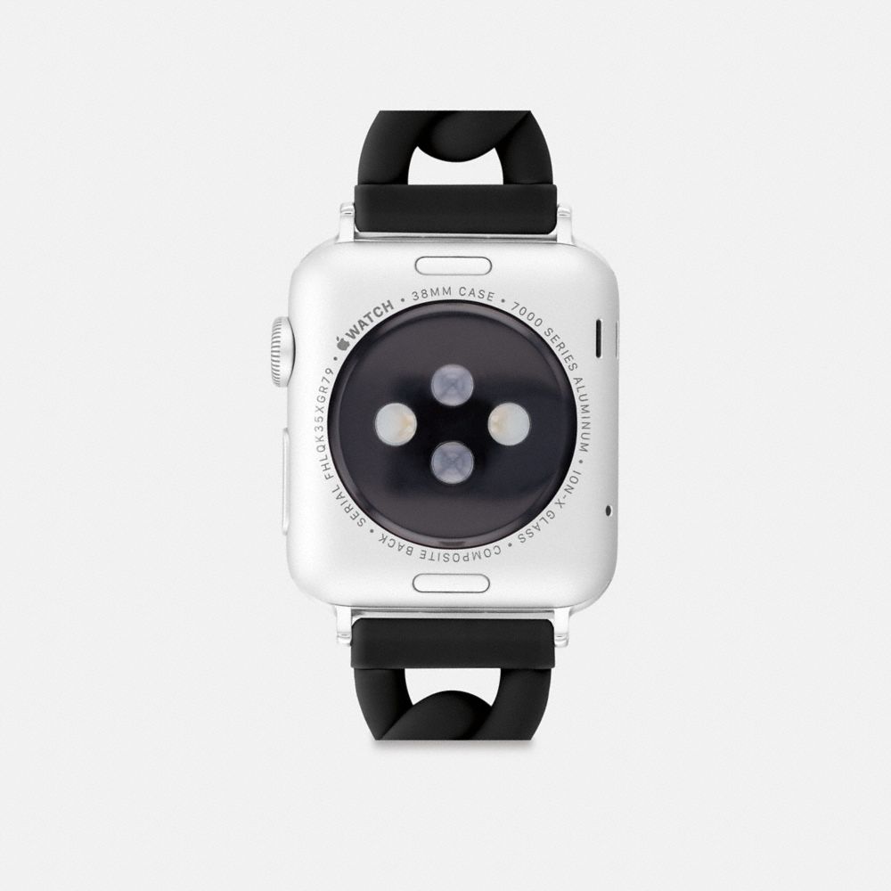 COACH®,APPLE WATCH® STRAP, 38MM AND 41MM,Black,Back View