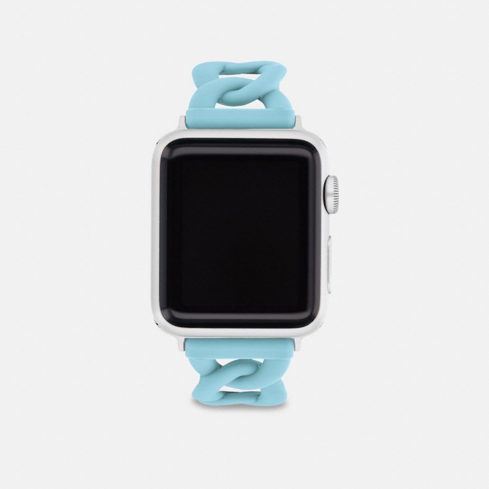 COACH®,APPLE WATCH® STRAP, 38MM AND 41MM,Pale Blue,Front View