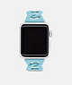 COACH®,APPLE WATCH® STRAP, 38MM AND 41MM,Stainless Steel,Pale Blue,Front View