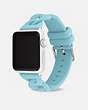COACH®,APPLE WATCH® STRAP, 38MM AND 41MM,Stainless Steel,Pale Blue,Angle View