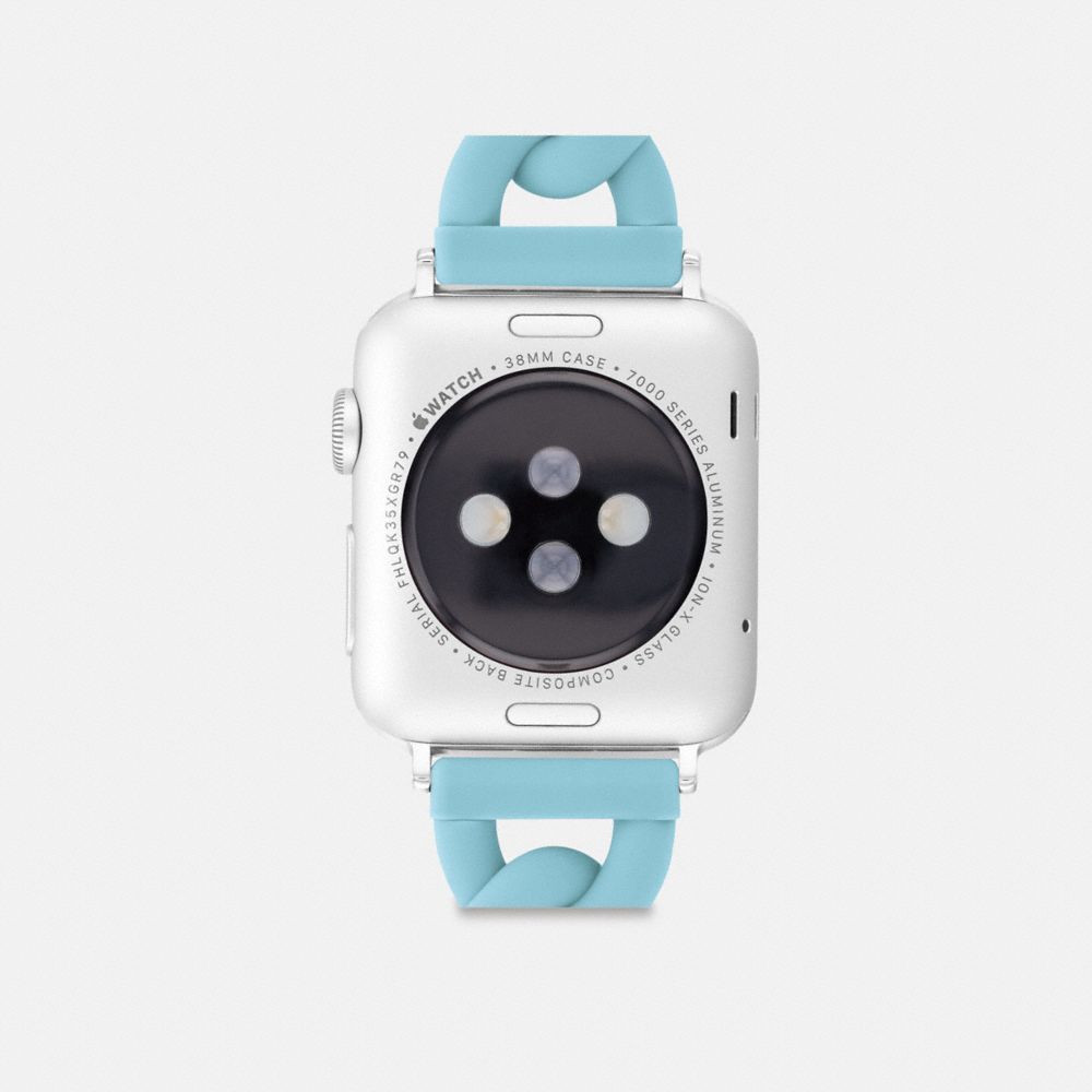 COACH®,APPLE WATCH® STRAP, 38MM AND 41MM,Pale Blue,Back View