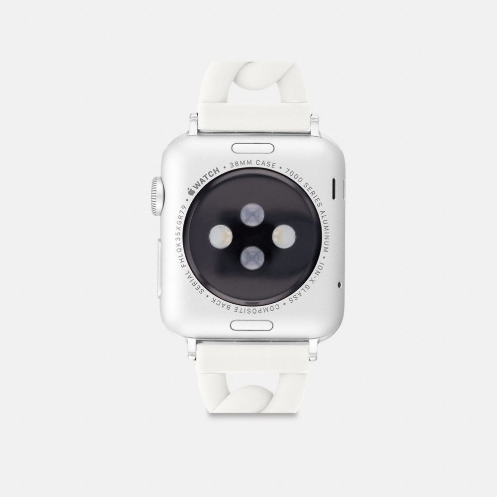 COACH®,APPLE WATCH® STRAP, 38MM AND 41MM,White,Back View