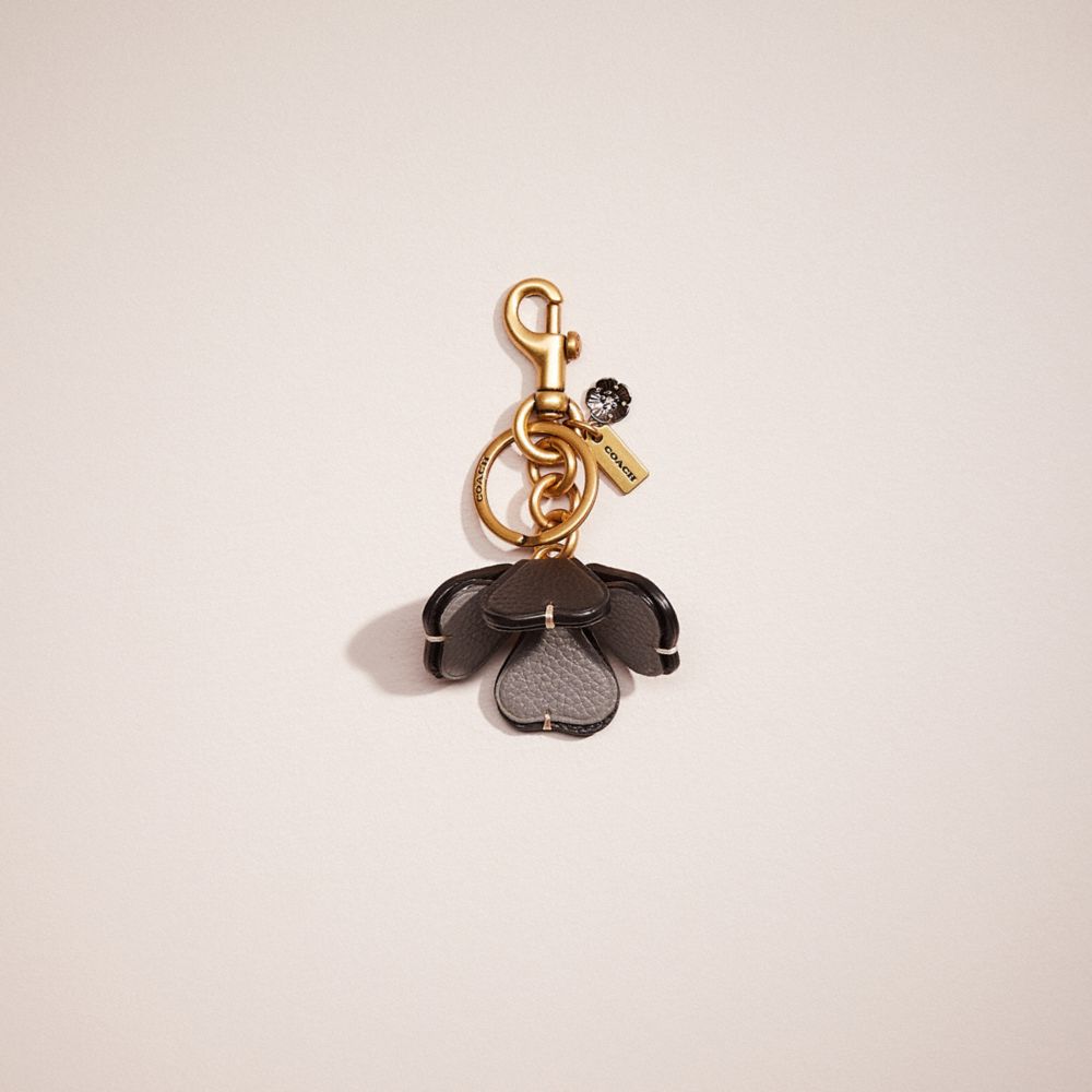 COACH®,Remade Tea Rose Bag Charm,,Front View