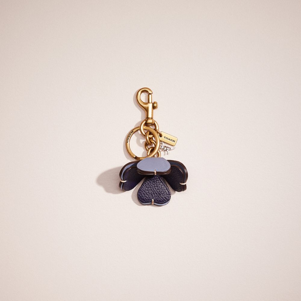 COACH®,Remade Tea Rose Bag Charm,,Front View