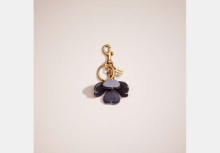 COACH®,REMADE TEA ROSE BAG CHARM,Nappa leather,Mini,Blue Multi,Front View