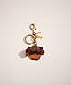 COACH®,REMADE TEA ROSE BAG CHARM,Nappa leather,Mini,Brown/Multi,Front View