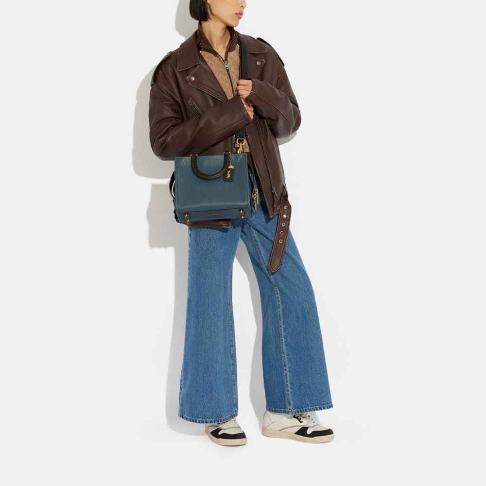 COACH®,Rogue Bag 25 In Regenerative Leather,Leather,Satchel,Logo,Metal,Work,,Detail View