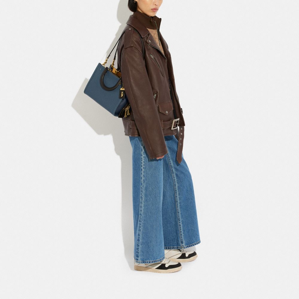 COACH®,Rogue Bag 25 In Regenerative Leather,Leather,Satchel,Logo,Metal,Work,,Detail View