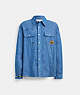 COACH®,COACH X OBSERVED BY US CHAMBRAY SHIRT,cotton,Blue,Front View