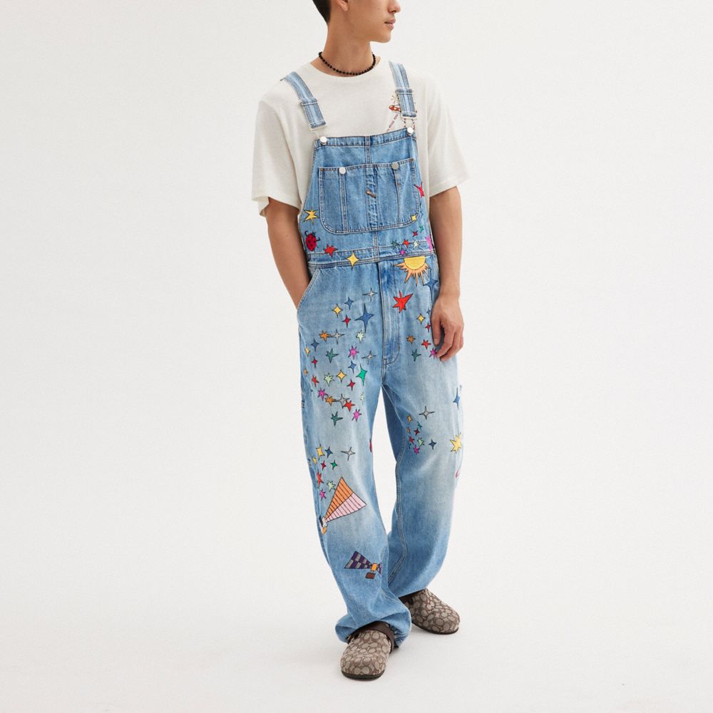 COACH®,COACH X OBSERVED BY US OVERALLS,cotton,Blue,Scale View