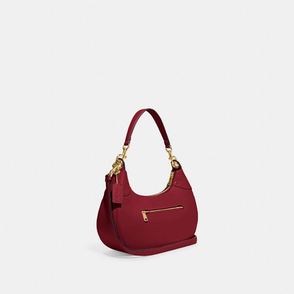 COACH®,HOBO MARA,Cuir galet,Or/Cerise,Angle View