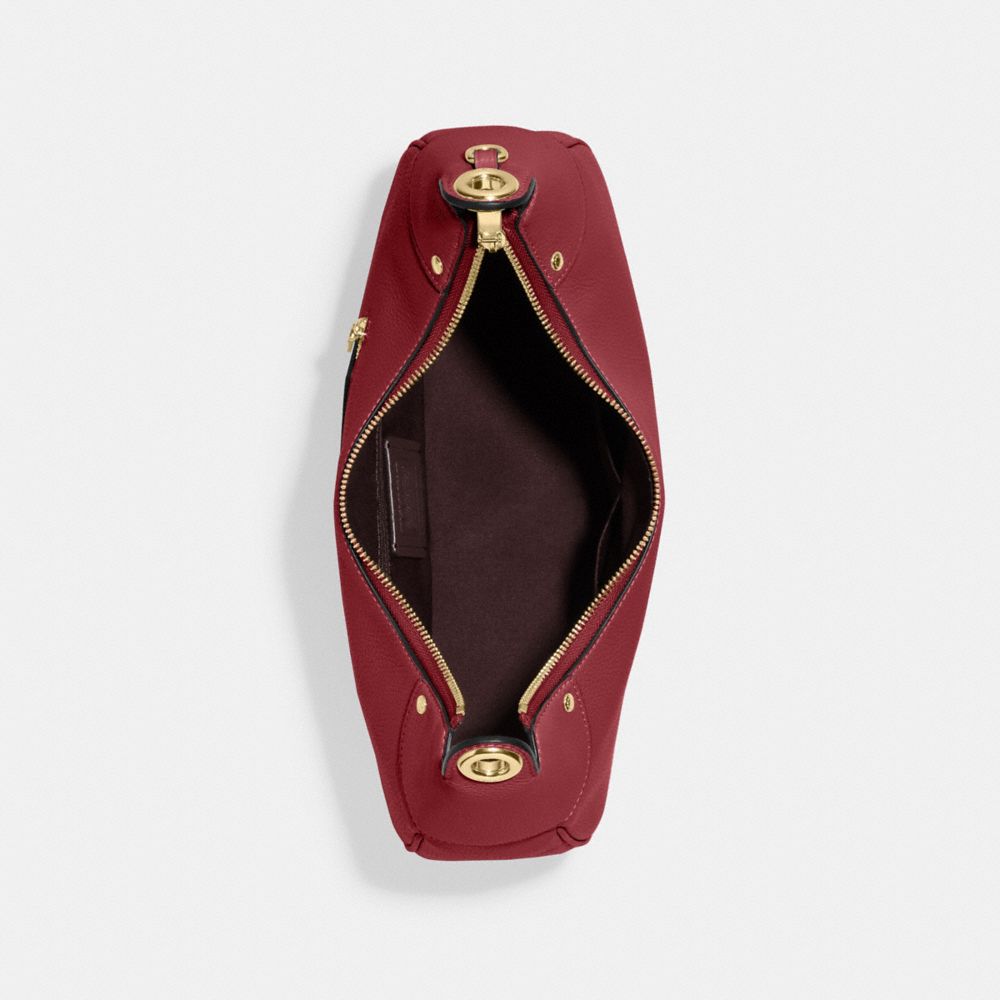 COACH®,HOBO MARA,Cuir galet,Or/Cerise,Inside View,Top View