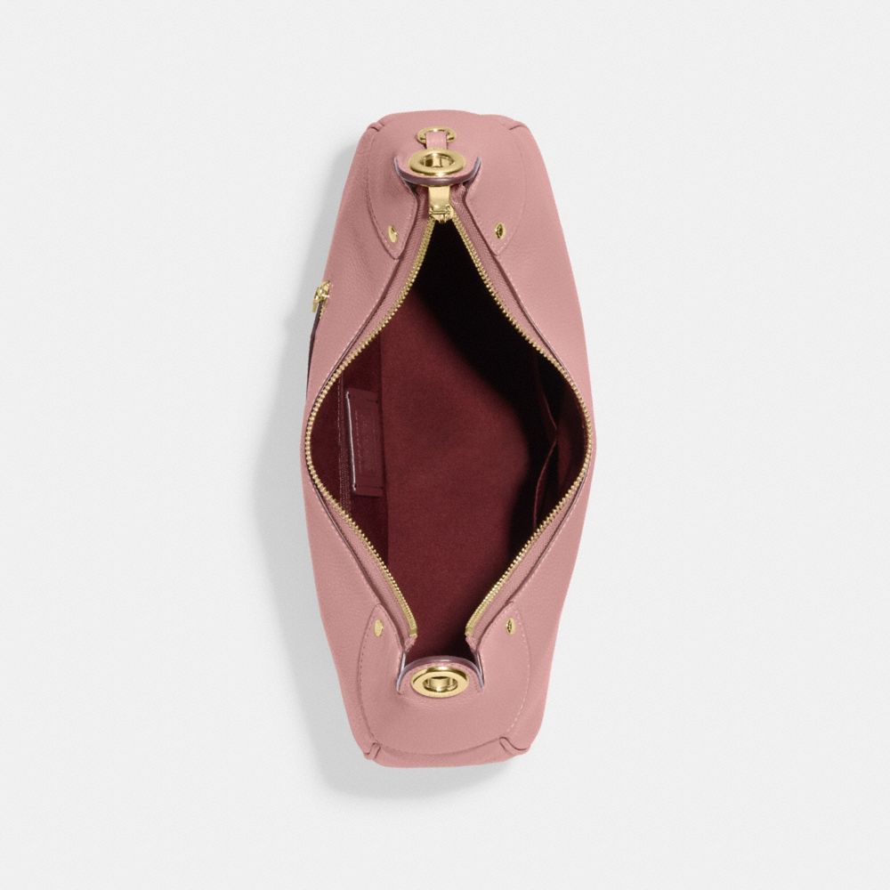 COACH®,Mara Hobo,Lining Lining Fabric Content,Leather,Hobo,Logo,Metal,Gold Metal,Casual,,Inside View,Top View