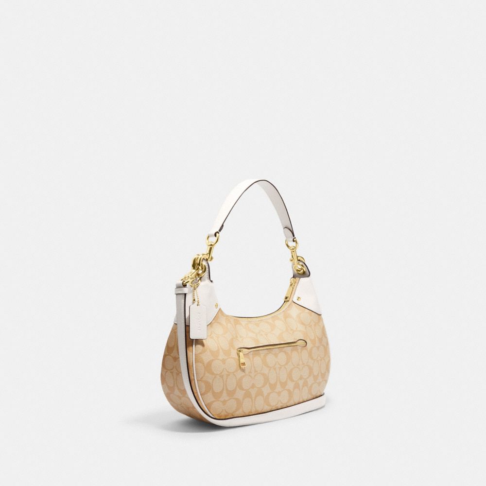 COACH®,Mara Hobo In Signature Canvas,,Angle View