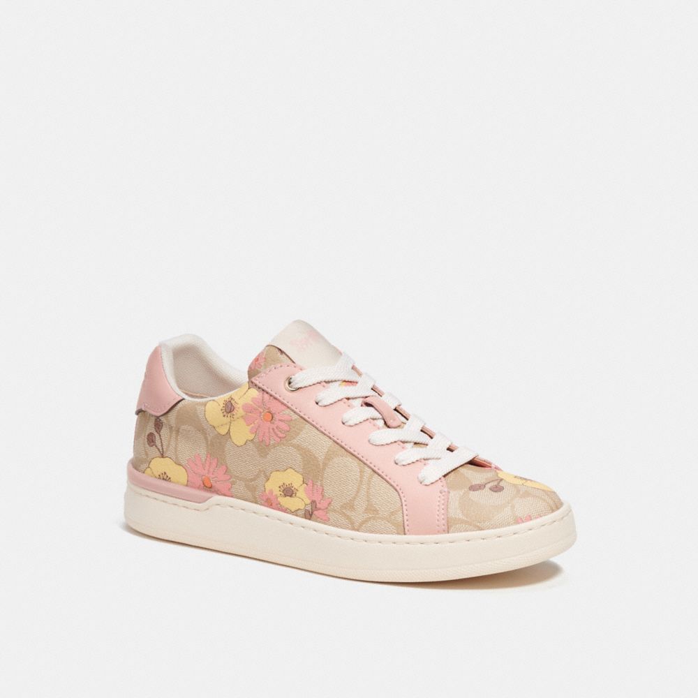 COACH Outlet Clip Low Top Sneaker In Signature Canvas With Floral Print