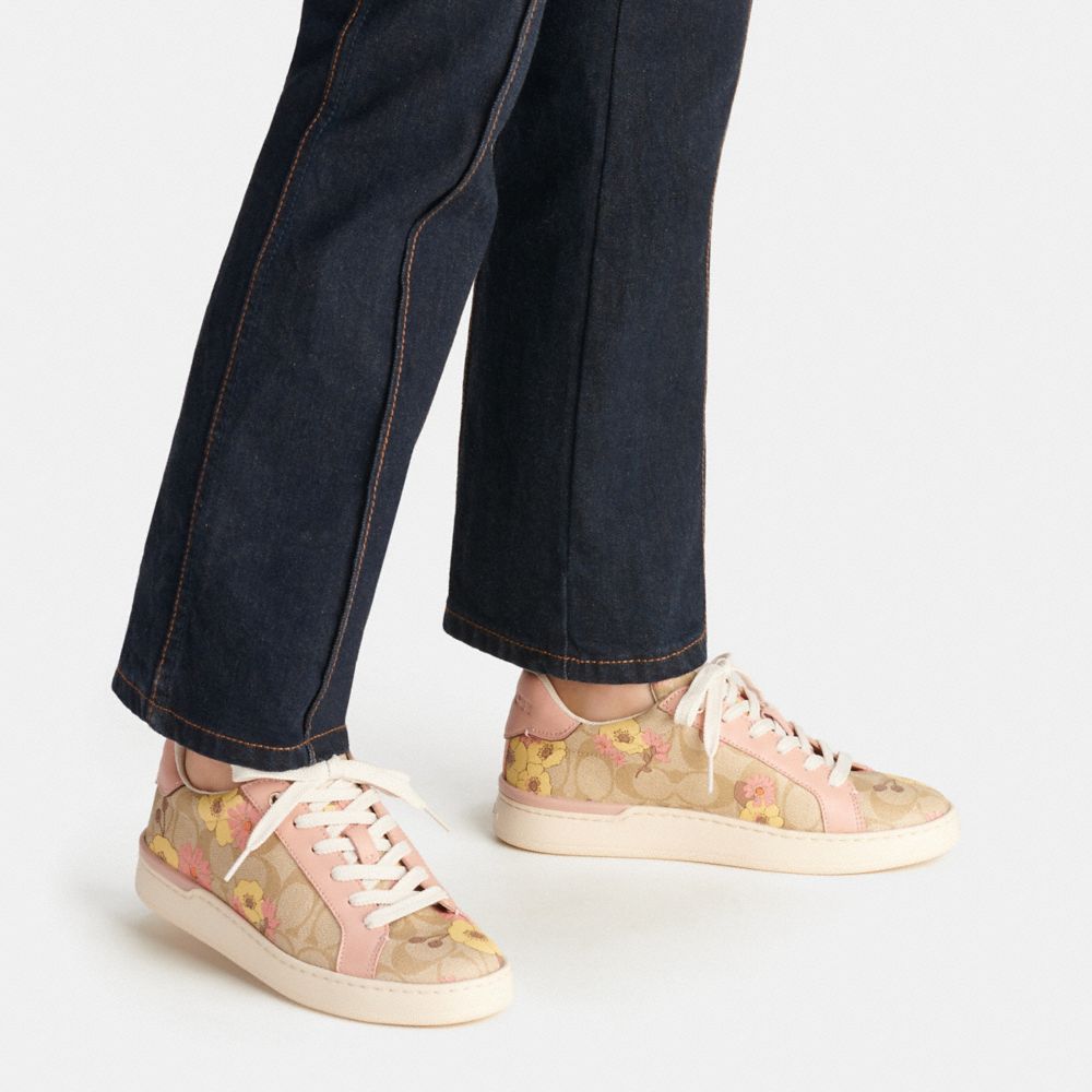 COACH®  Clip Low Top Sneaker In Signature Canvas With Floral Print