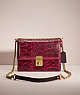 COACH®,RESTORED HUTTON SHOULDER BAG IN SNAKESKIN,Brass/Cerise,Front View