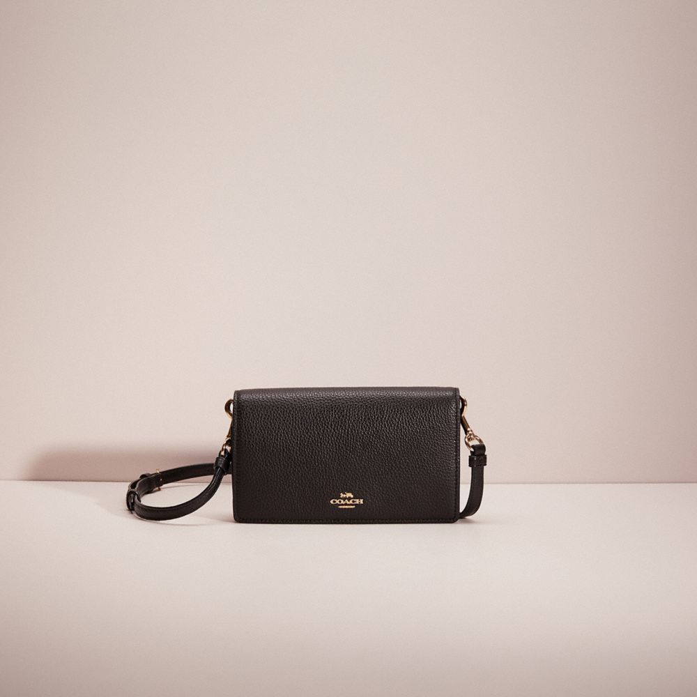 COACH Foldover Crossbody Clutch in Polished Pebble Leather