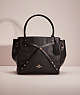 COACH®,RESTORED SMALL TURNLOCK TIE TOTE,Pebble Leather,Large,Gold/Black/Black,Front View