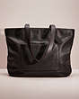 COACH®,RESTORED METROPOLITAN SOFT TOTE,Pebble Leather,Large,Gunmetal/Black,Front View