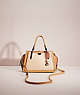 COACH®,RESTORED DREAMER 21 IN COLORBLOCK WITH RIVETS,Smooth Leather,Mini,Ivory Multi/Pewter,Front View