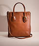 COACH®,RESTORED CASHIN CARRY TOTE,Signature Coated Canvas,Large,Brass/1941 Saddle,Front View