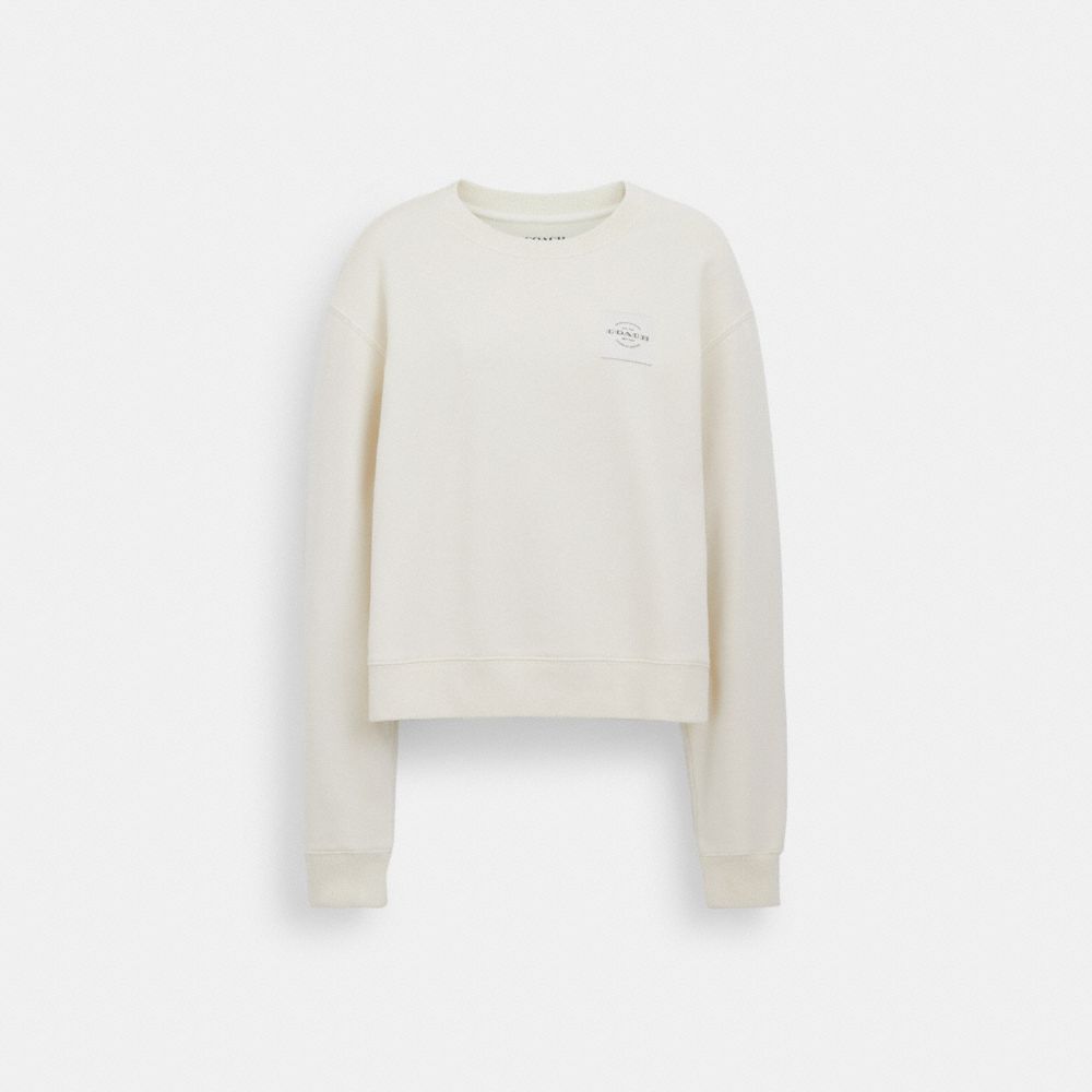 COACH®,GARMENT DYE CREWNECK,Cream,Front View