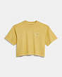 COACH®,GARMENT DYE CROPPED T-SHIRT,Light Yellow,Front View