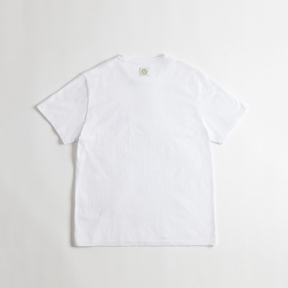 COACH®,Relaxed T-Shirt in 97% Recycled Cotton: Flower Watcher,95% recycled cotton,White,Back View