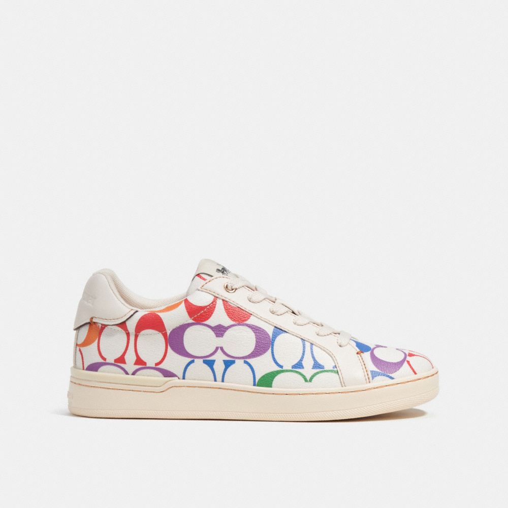 Clip Low Top Sneaker In Rainbow Signature Canvas