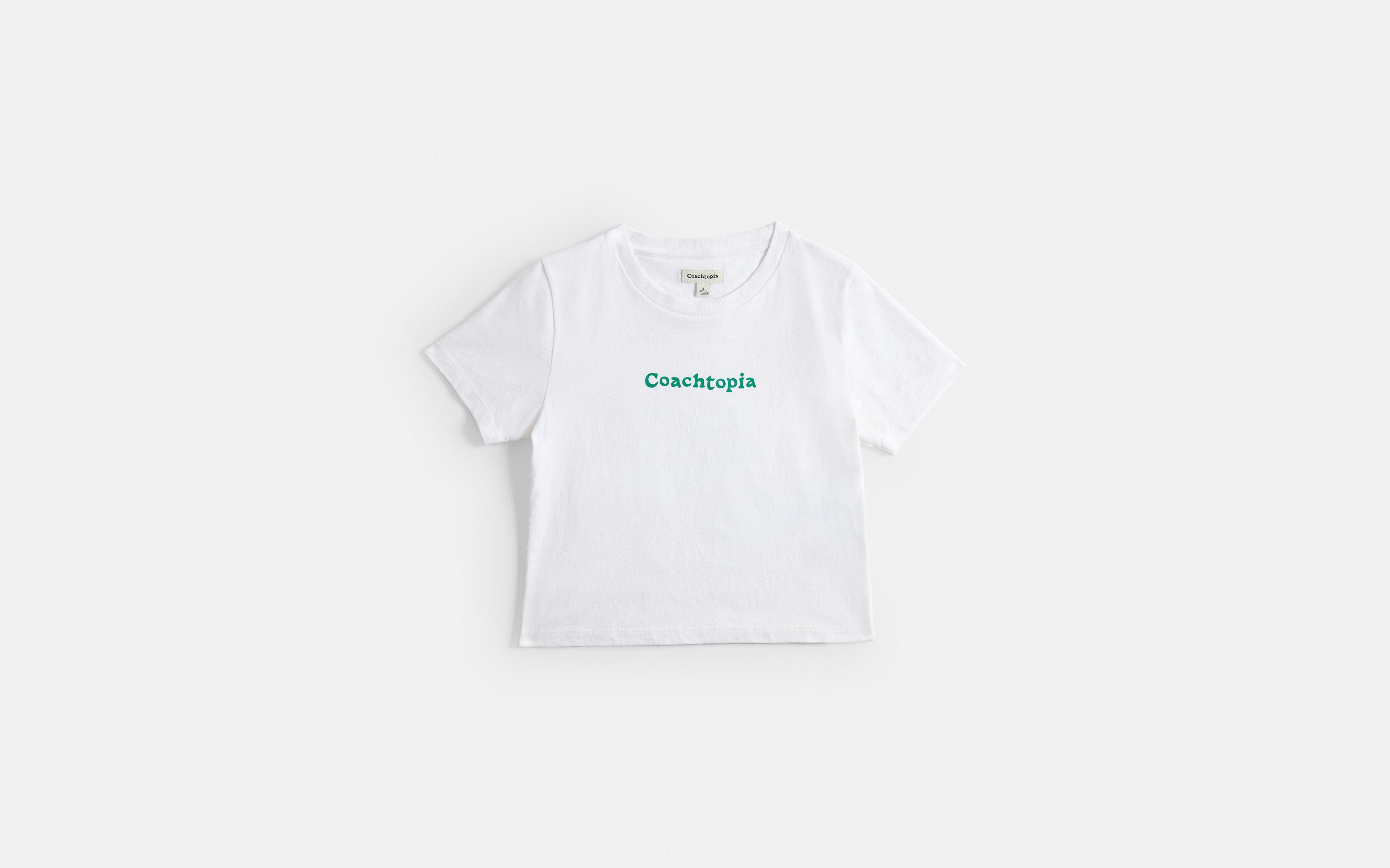 Cropped T Shirt With Coachtopia Logo