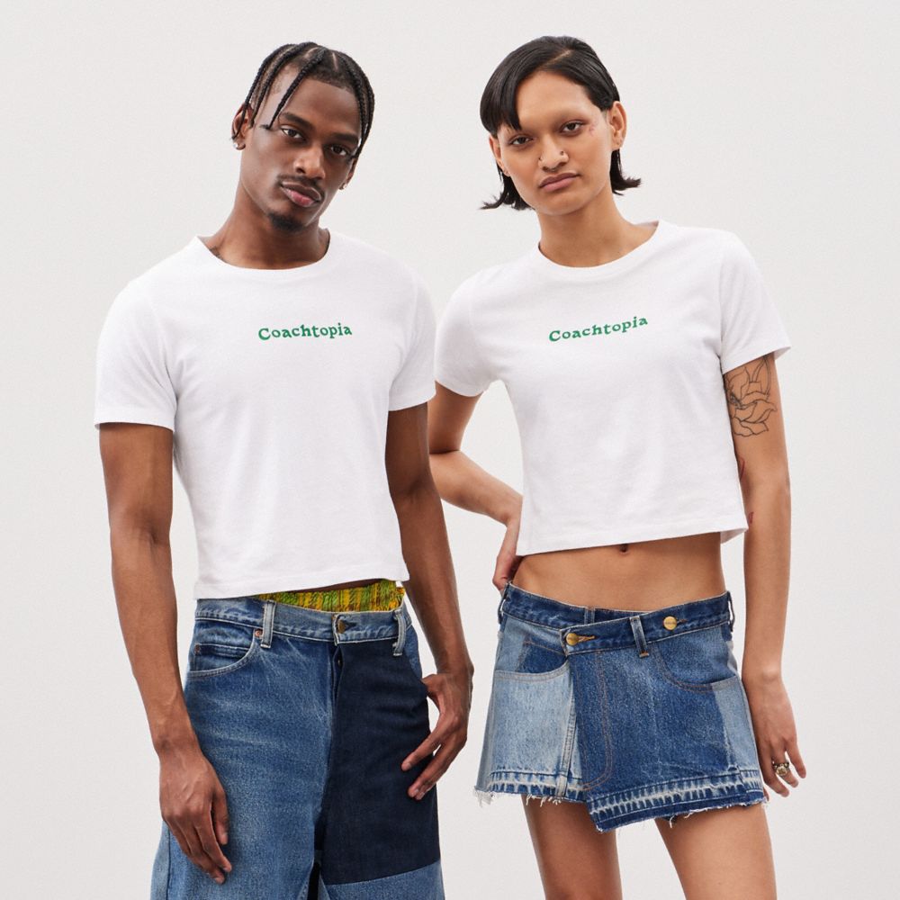 COACH®,Cropped T Shirt With Coachtopia Logo,,Scale View