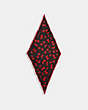 COACH®,CHERRY PRINT SILK DIAMOND SCARF,Black/Red,Front View