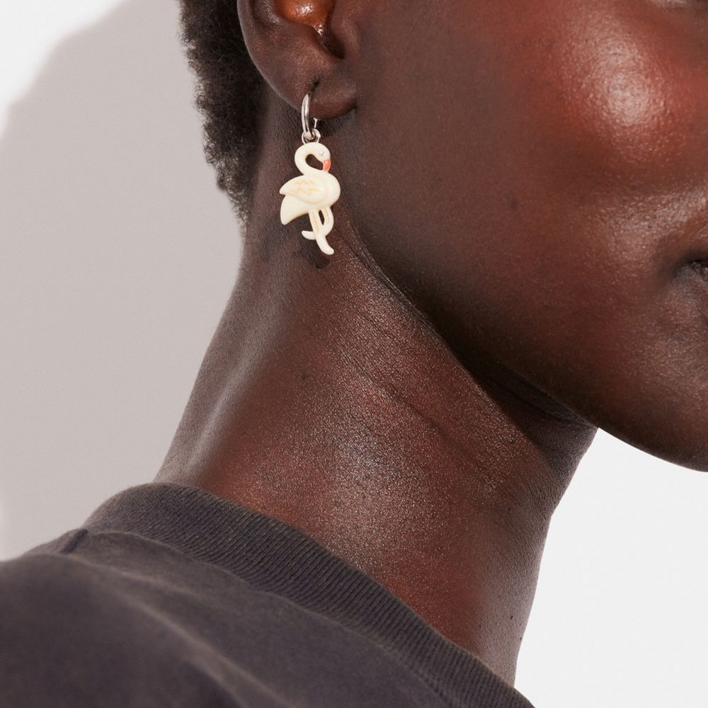 Flamingo Huggie Earrings