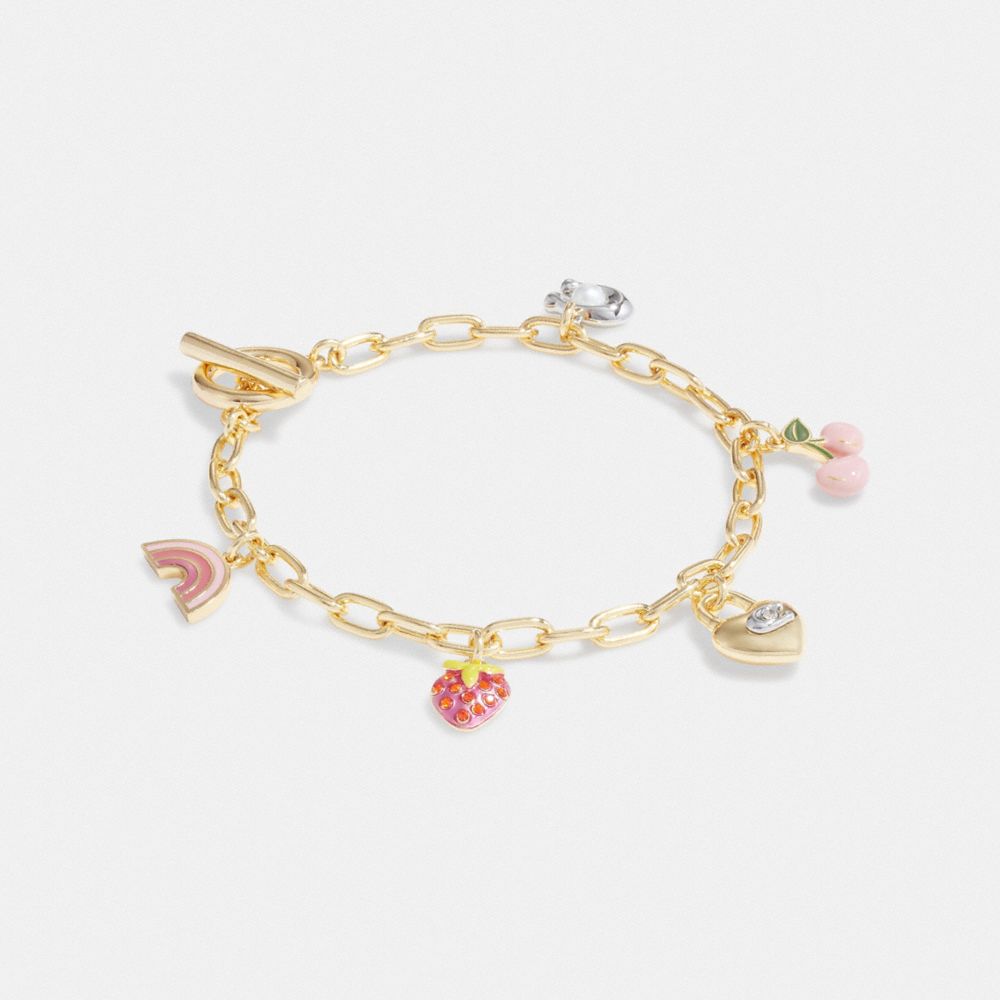 Charm Bracelet Gold - Pink